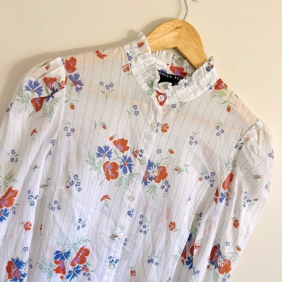 Veronica Beard Holli Floral Button-Down Shirt Sz XS - Picture 9 of 15